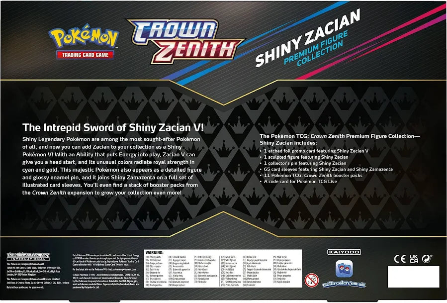 Pokemon: Sword & Shield Crown Zenith Shiny Zacian Premium Figure Collection