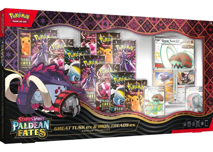 Pokemon TCG: Paldean Fates - Great Tusk Ex & Iron Treads Ex Premium Collection
